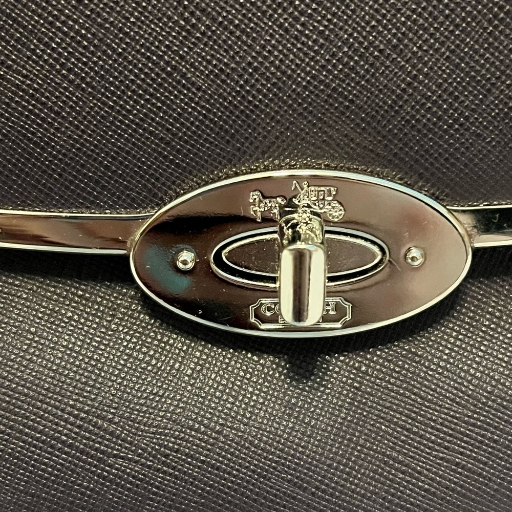 Coach Purple Two-Tone Leather Women's Bag - Picture 4 of 13